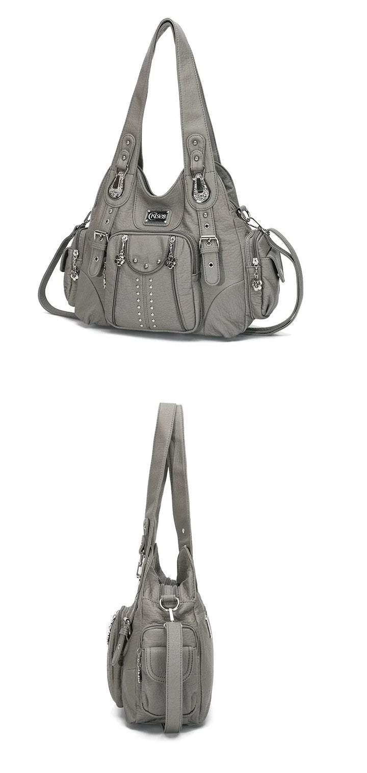 Classic Leather Big-Capacity Satchel Bag
