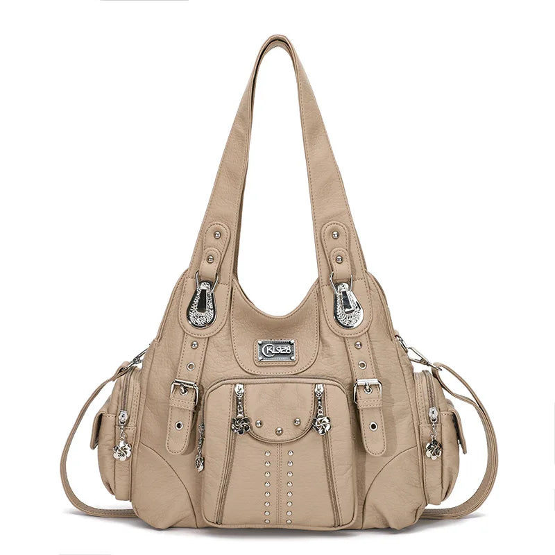 Classic Leather Big-Capacity Satchel Bag