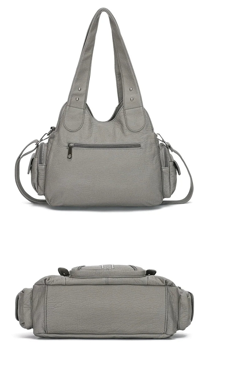 Classic Leather Big-Capacity Satchel Bag