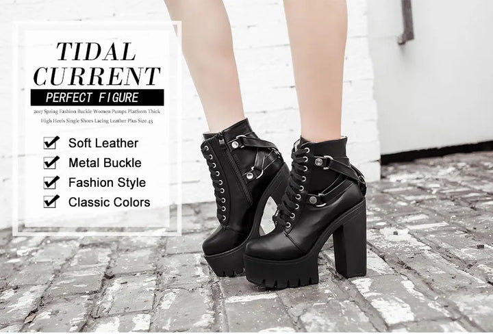 Lace-Up Soft Leather Ankle Boots