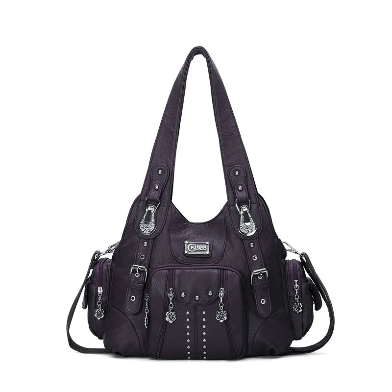 Classic Leather Big-Capacity Satchel Bag