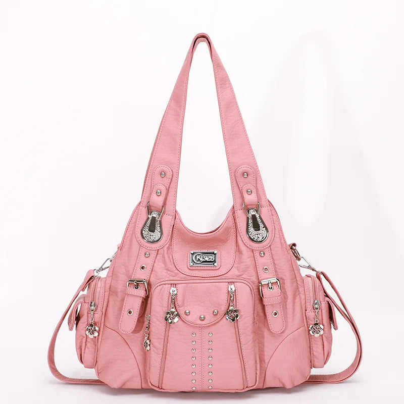 Classic Leather Big-Capacity Satchel Bag