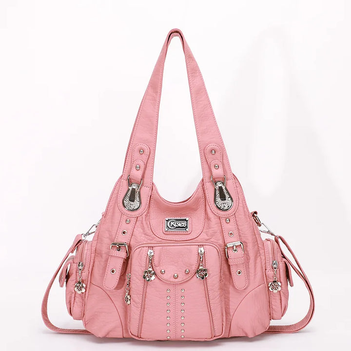 Classic Leather Big-Capacity Satchel Bag