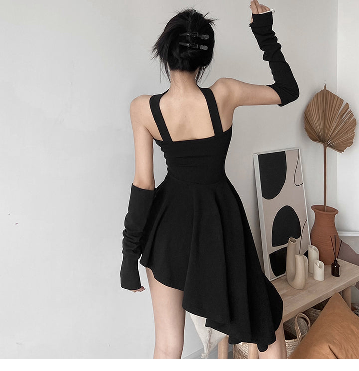 Niche Irregular Slimming Short Dress