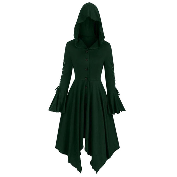 Medieval Hooded Lace-Up Pullover Dress