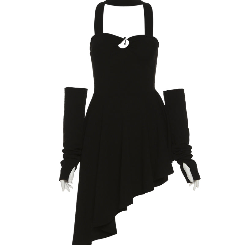 Niche Irregular Slimming Short Dress