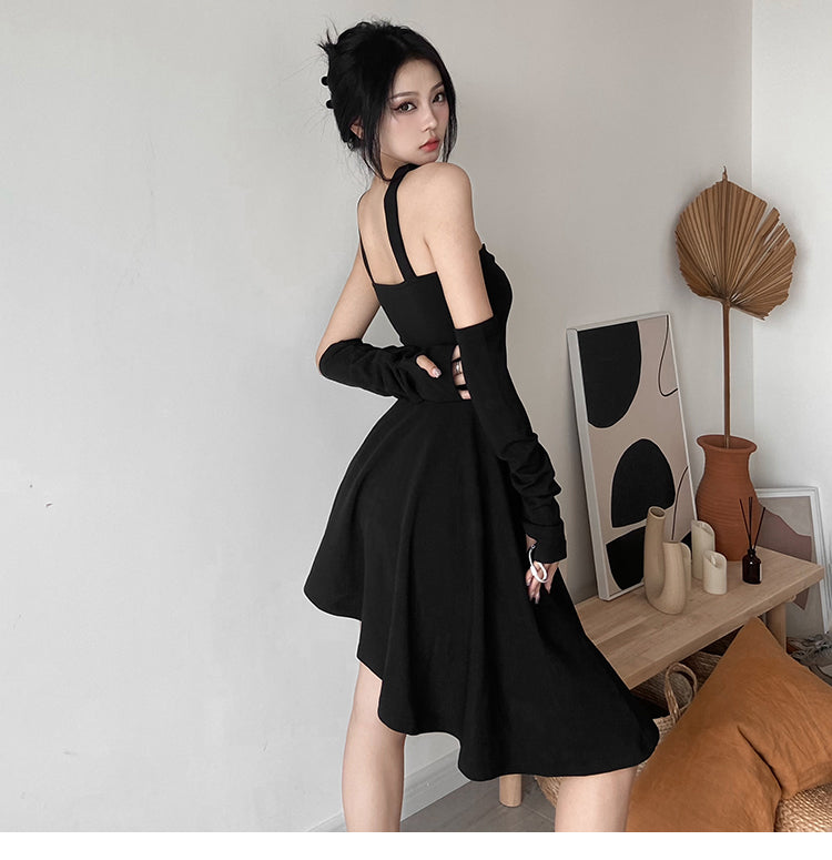 Niche Irregular Slimming Short Dress