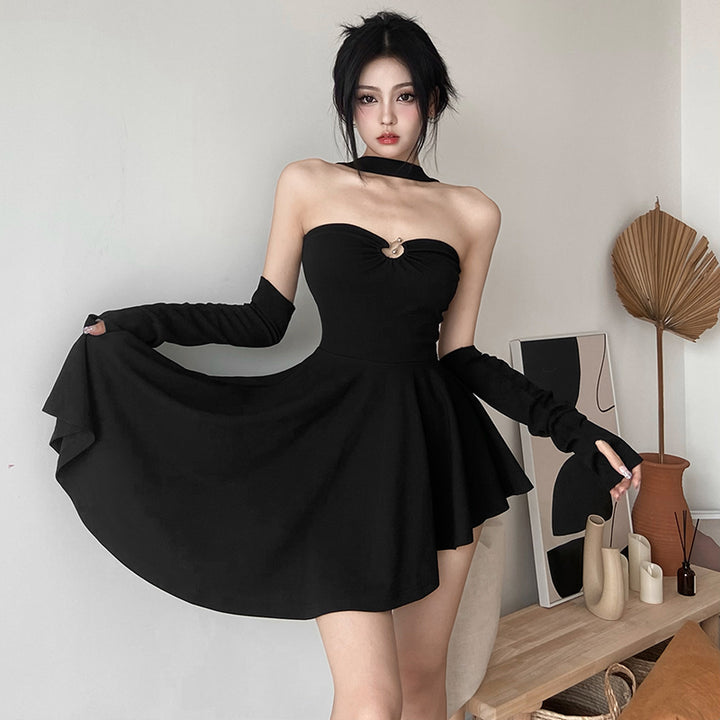 Niche Irregular Slimming Short Dress