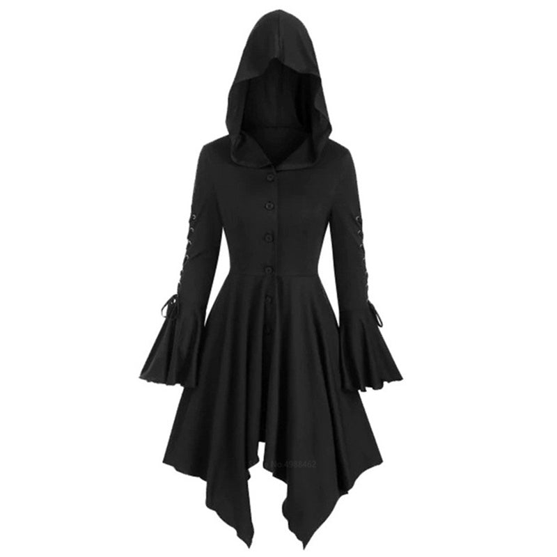 Gothic Irregular Hem Punk Hooded Cloak