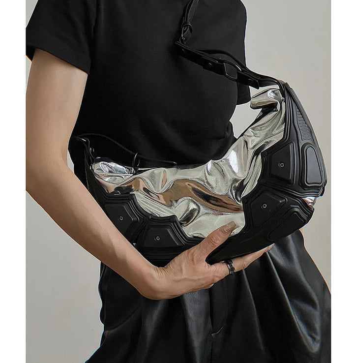 Multipocket PU Leather Punk Tote Bag