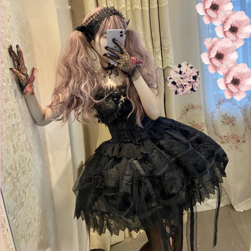 Victorian Lace Rose Japanese Dress