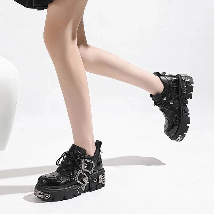 Midnight Havoc Chunky Leather Boots
