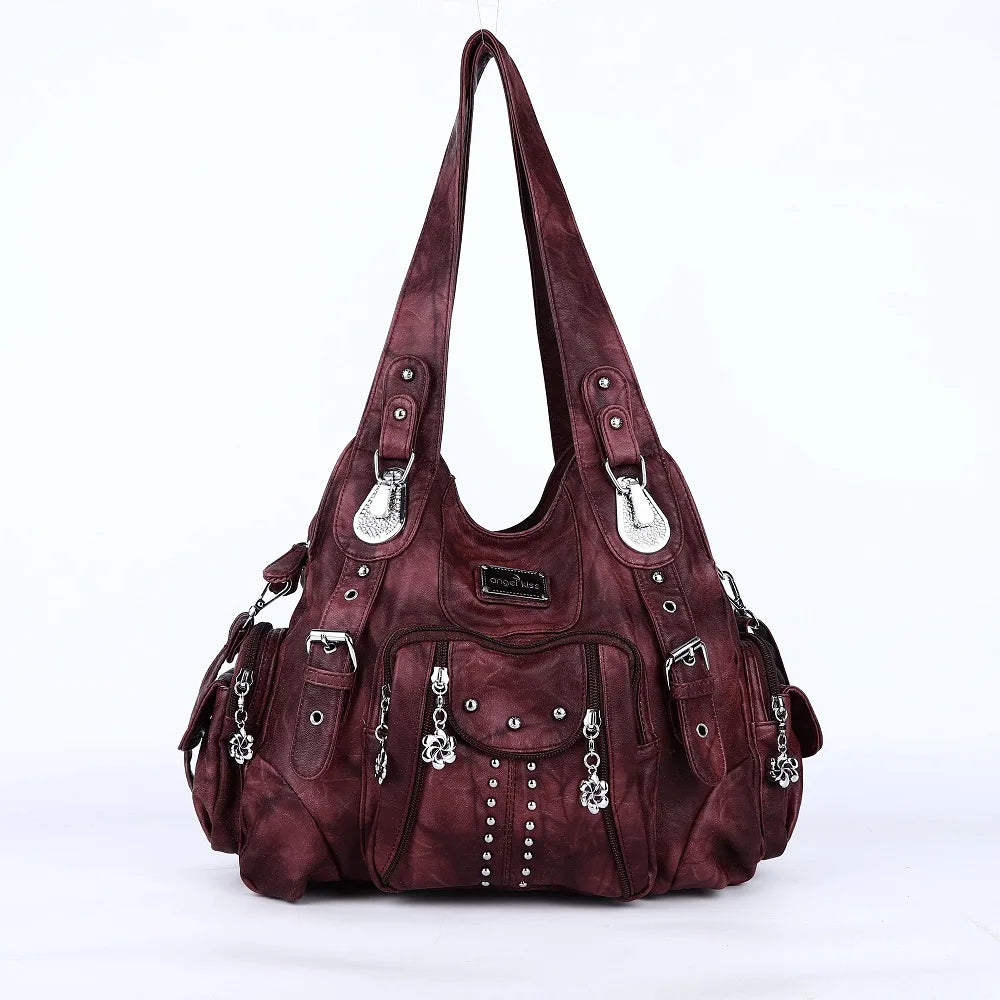 Classic Leather Big-Capacity Satchel Bag