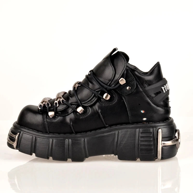 Chunky Rock Style Metal Toe Sneakers
