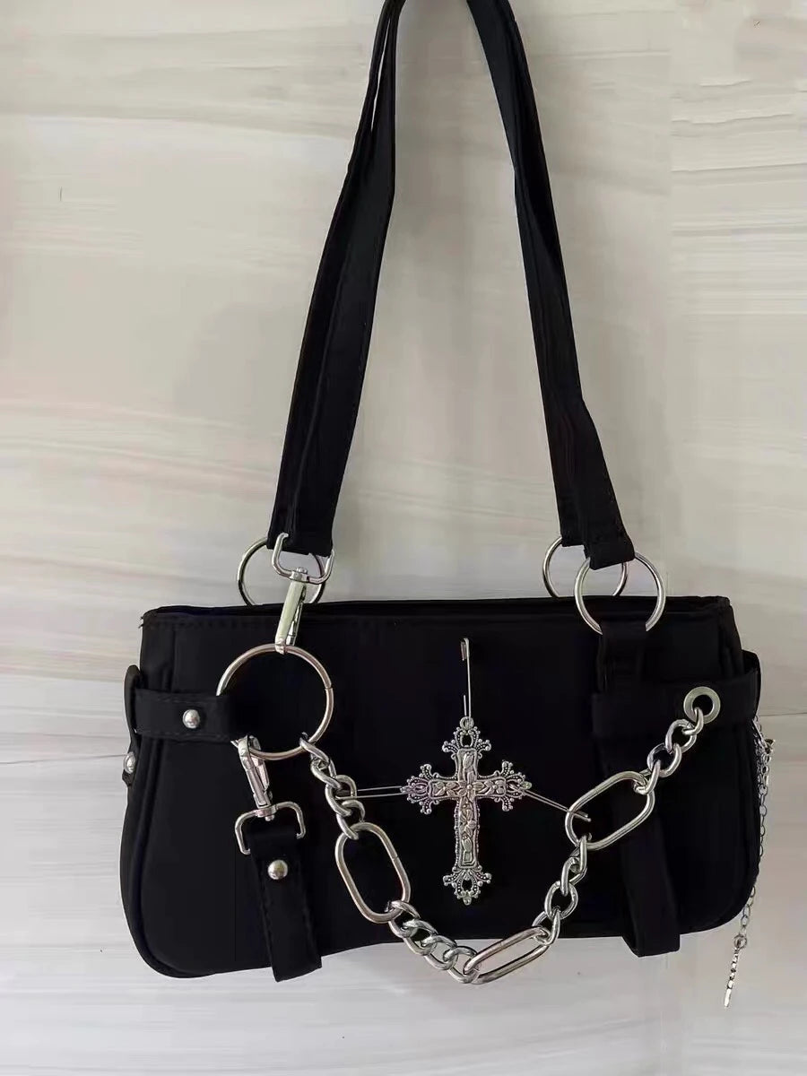 Aesthetic Cross Chain Shoulder Bag