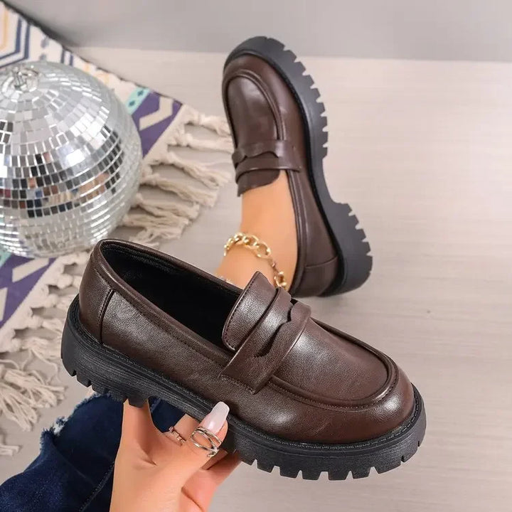 Brown Chunky Platform Loafers