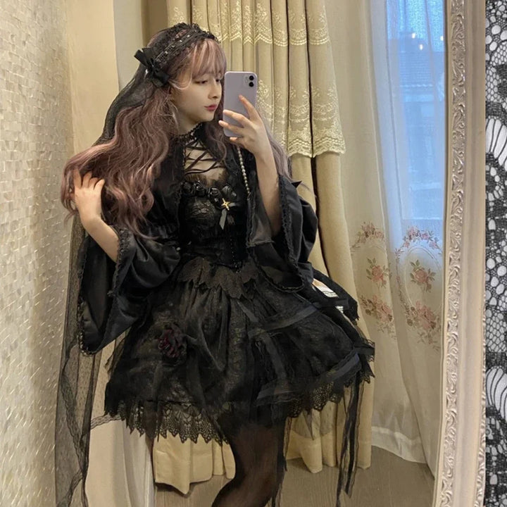 Victorian Lace Rose Japanese Dress