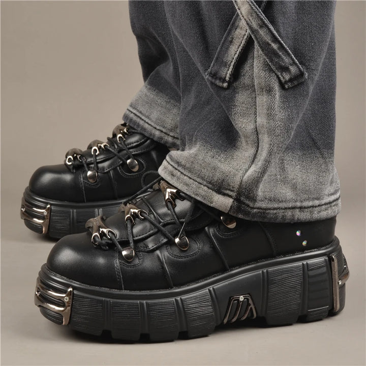 Chunky Rock Style Metal Toe Sneakers