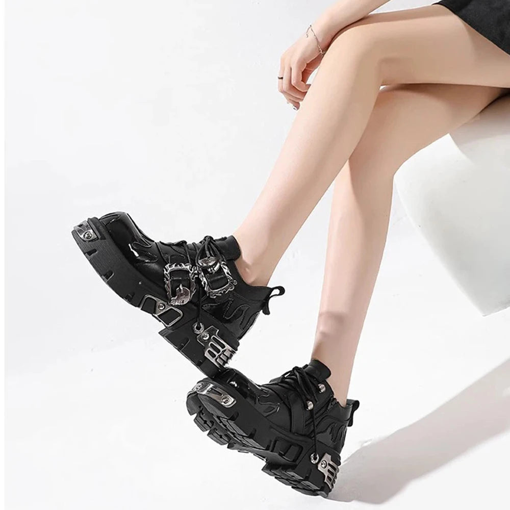 Midnight Havoc Chunky Leather Boots