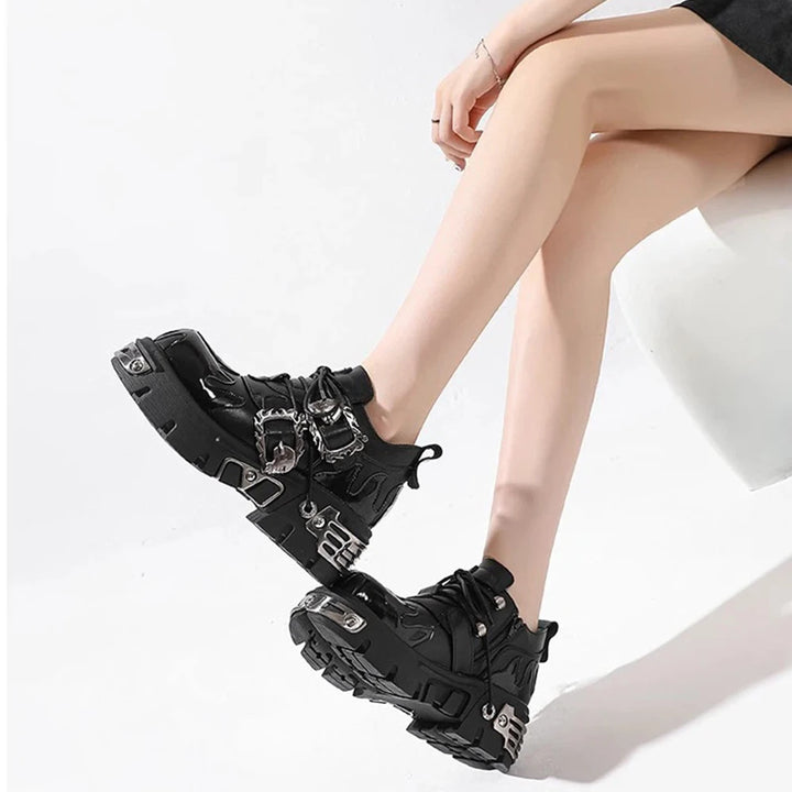 Midnight Havoc Chunky Leather Boots