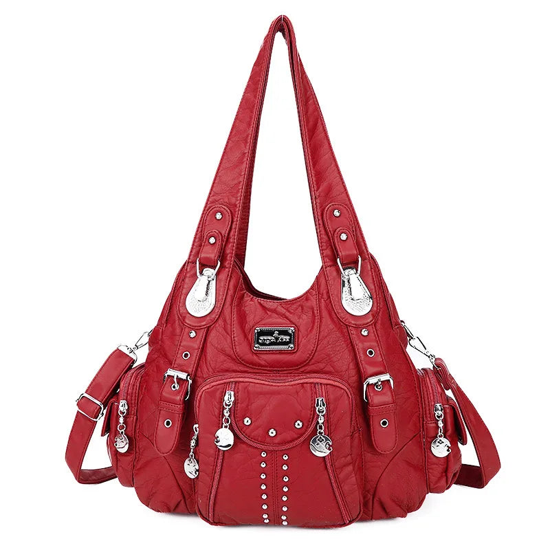Classic Leather Big-Capacity Satchel Bag