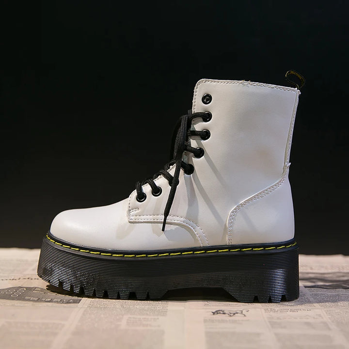 Casual Leather Platform Boots
