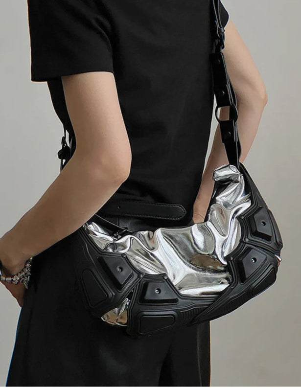 Multipocket PU Leather Punk Tote Bag