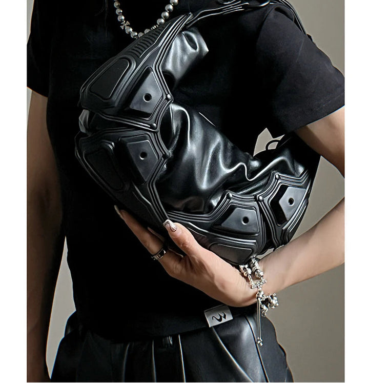 Multipocket PU Leather Punk Tote Bag