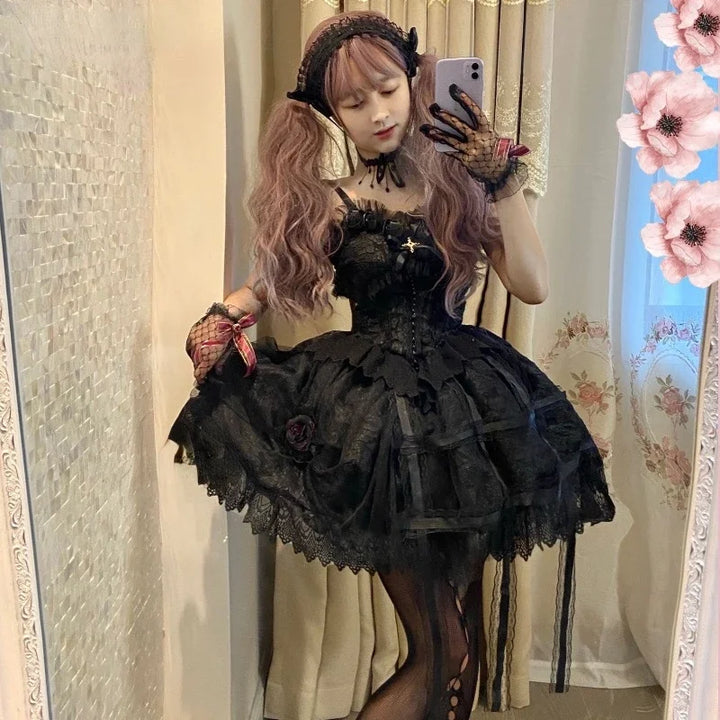 Victorian Lace Rose Japanese Dress