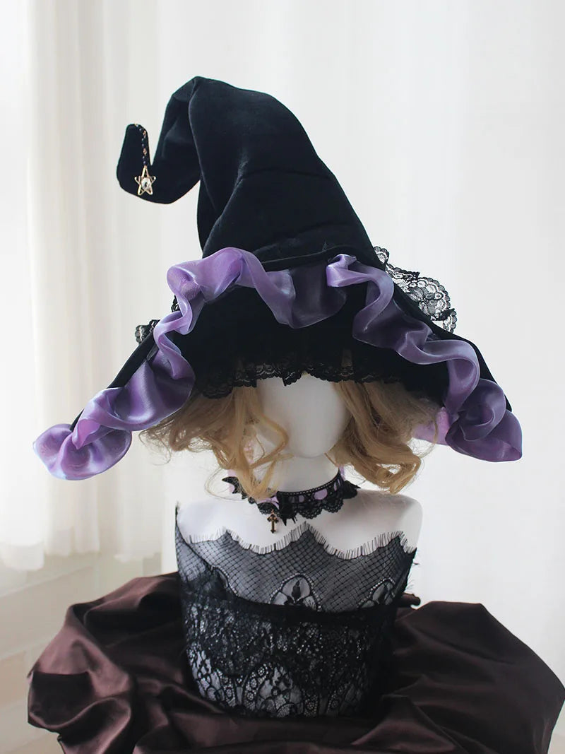 Handmade Dark Goth Style Halloween Hat