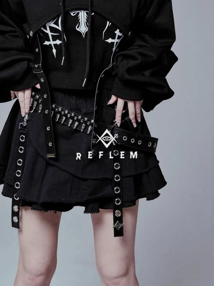 Chain Belt Pleated Skirt --- DUPLICATE