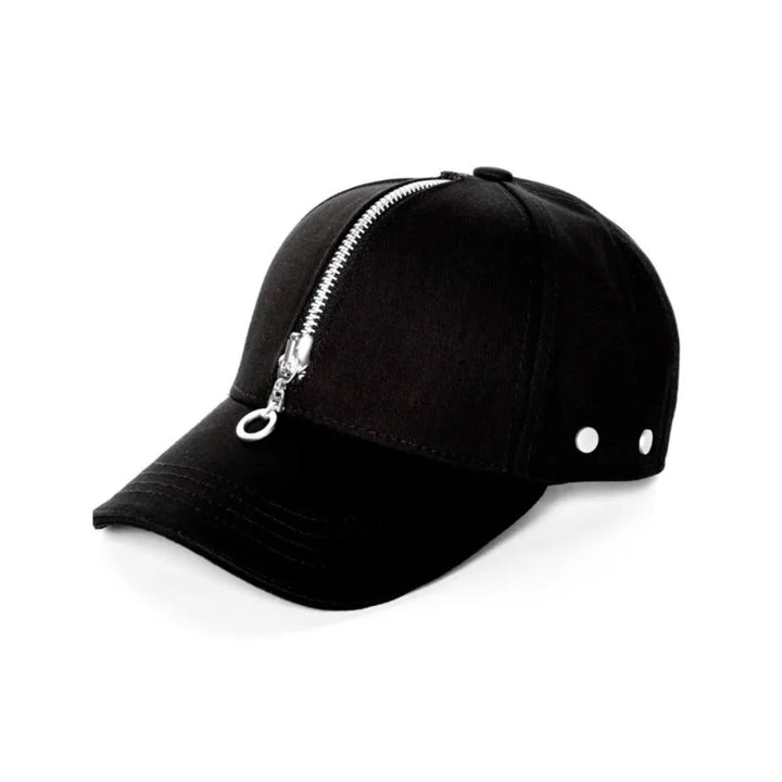 Dark Trend Zipper Peaked Cap