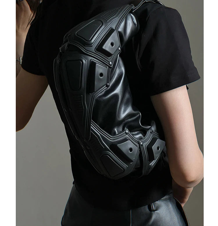 Multipocket PU Leather Punk Tote Bag