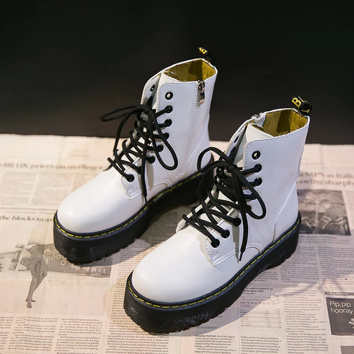 Casual Leather Platform Boots