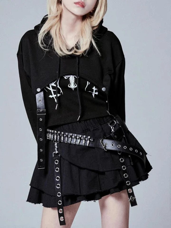 Chain Belt Pleated Skirt --- DUPLICATE