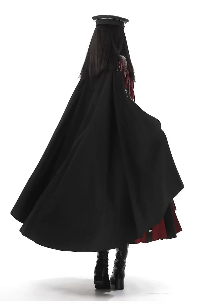 Military Style Shawl Coat Punk Dress