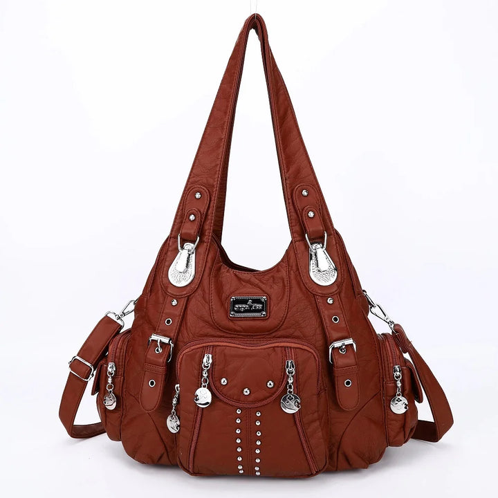Classic Leather Big-Capacity Satchel Bag