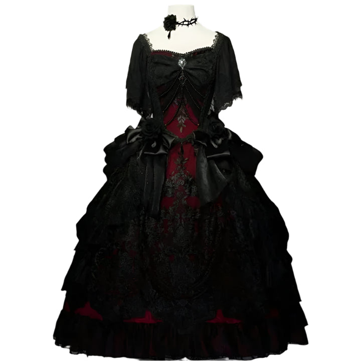 Floor-Length Beaded Corset Dress