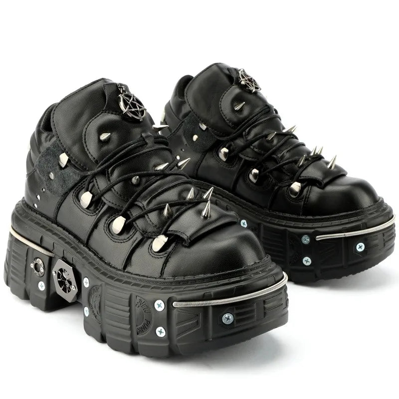 Chunky Rock Style Metal Toe Sneakers