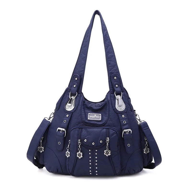 Classic Leather Big-Capacity Satchel Bag