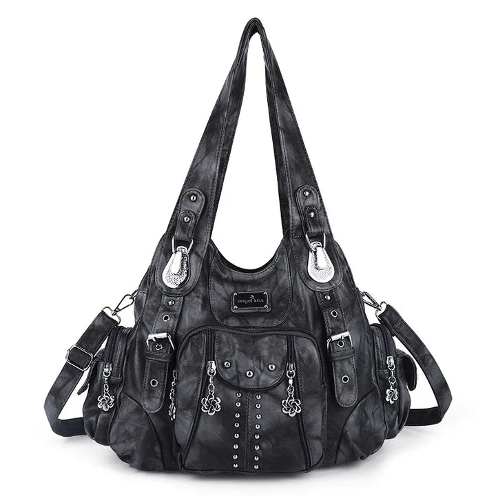 Classic Leather Big-Capacity Satchel Bag