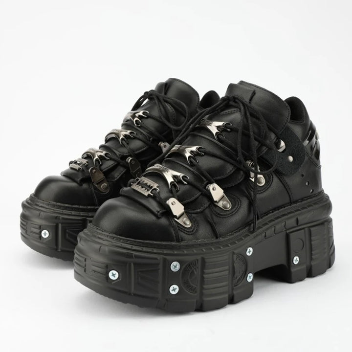 Chunky Rock Style Metal Toe Sneakers
