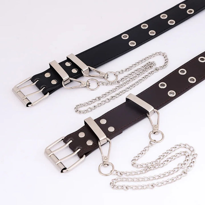 Genuine Leather Retro Chain Leather Belt