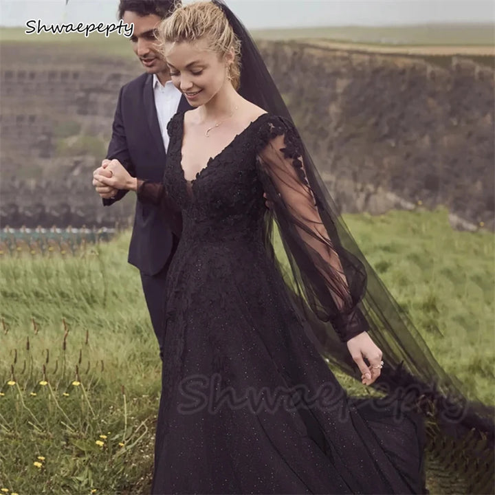 Backless Lace Applique Wedding Dress