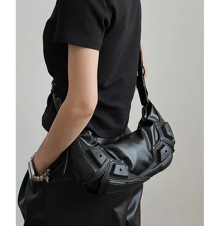 Multipocket PU Leather Punk Tote Bag