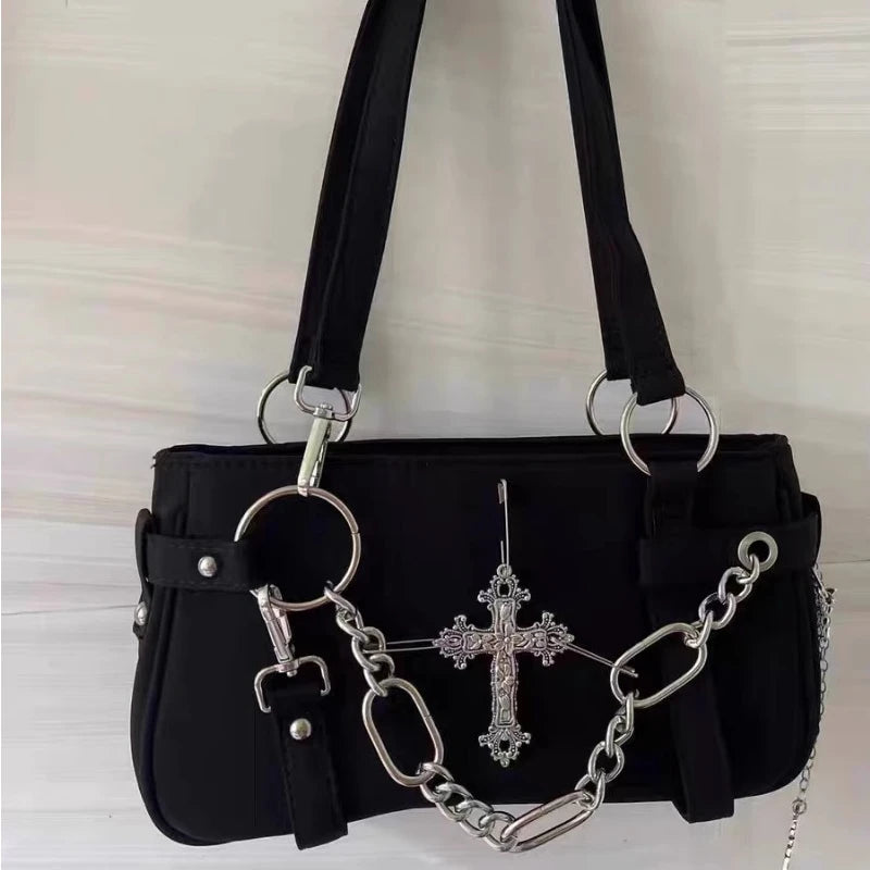 Aesthetic Cross Chain Shoulder Bag