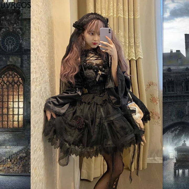Victorian Lace Rose Japanese Dress