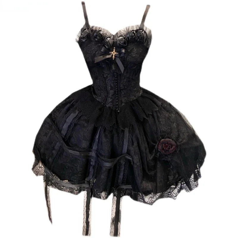 Victorian Lace Rose Japanese Dress
