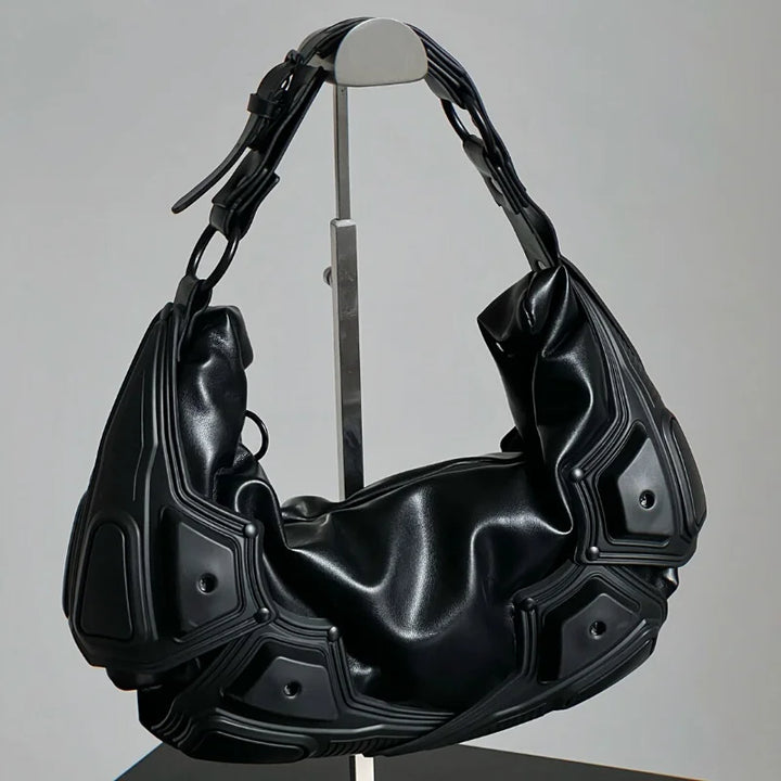 Multipocket PU Leather Punk Tote Bag