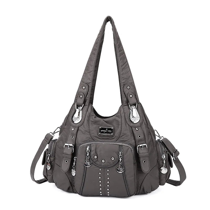 Classic Leather Big-Capacity Satchel Bag